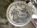 Handmade plate-shaped souvenir with mythological character ÃÅ¾ahmaran on it.