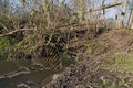 Handmade poacher trap for european beaver in river