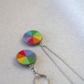 Handmade polymer clay rainbow necklace pendant and keychain