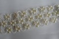 Handmade product made of white pearls