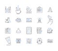 Handmade projects outline icons collection. handmade, project, DIY, crafting, creativity, design, tool vector and