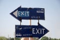 Exit, handmade information signs in Edfu, Egypt
