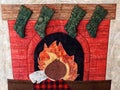 Handmade Quilt With Fireplace And Stockings
