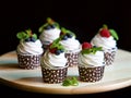 Handmade raspberry and mint cupcake Royalty Free Stock Photo