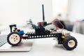 Handmade rc car from children construction