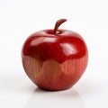 Handmade Red Wooden Apple: American Studio Craft Movement Inspired Royalty Free Stock Photo