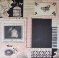 A Handmade Scrapbook With Musical Elements, Birds, Cage In Black And Pink With Space To Write Or Put You Photo