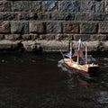 Handmade ship on the river