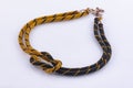 Handmade small bead necklace black and yellow beads