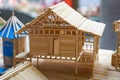 Handmade small houses built with bamboo sticks Royalty Free Stock Photo