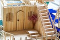 Handmade small houses built with bamboo sticks