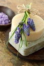 Handmade soap and bath salt Royalty Free Stock Photo