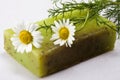 Handmade soap with chamomile Royalty Free Stock Photo