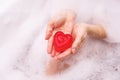 Handmade soap in the form of a heart