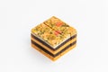 Square of slices of handmade soaps isometric view