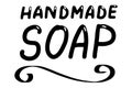 Handmade soap logo. Hand made needlework doodle logo, badges, sticker. Lettering calligraphy icon. Vector eps handwritten brush