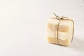 Handmade soap, spa and body care concept, vertical Royalty Free Stock Photo