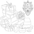 Handmade soaps line art