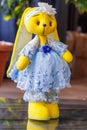 Handmade toy yellow bunny