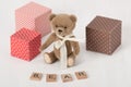 Handmade Soft Toy. Bear Word. Traditional Teddy Royalty Free Stock Photo