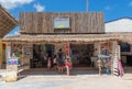 Handmade souvenir stand with various oroducts, Mahahual, Costa Maya, Mexico Royalty Free Stock Photo