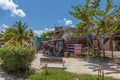 Handmade souvenir stand with various oroducts, Mahahual, Costa Maya, Mexico Royalty Free Stock Photo