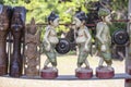 Handmade souvenirs in a tourist stall on the street market near Inle Lake in Burma, Myanmar. Close up