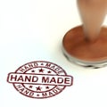Handmade stamp means products crafted by an artisan - 3d illustration