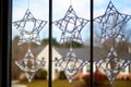 handmade star of david window clings on a clear glass