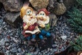 Handmade statue of small gnome in garden Royalty Free Stock Photo