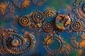 Handmade steam punk background mechanical cogs wheels Royalty Free Stock Photo