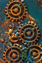 Handmade steampunk background mechanical cogs wheels