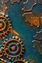 Handmade steampunk background mechanical cogs wheels Royalty Free Stock Photo