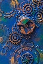 Handmade steampunk background mechanical cogs wheels clockwork Royalty Free Stock Photo