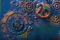 Handmade steampunk background mechanical cogs wheels clockwork Royalty Free Stock Photo