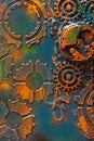 Handmade steampunk background mechanical cogs wheels clockwork Royalty Free Stock Photo