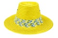 Handmade Straw Hat on white background. Royalty Free Stock Photo