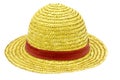 Handmade Straw Hat on white background.with clipping path Royalty Free Stock Photo