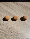 three truffle candies