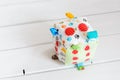 handmade toy dice pillow with copy space Royalty Free Stock Photo