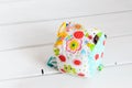 handmade toy dice pillow with copy space Royalty Free Stock Photo