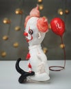 Handmade toy from movie It Pennywise the dancing clown and red ball