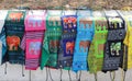 Handmade traditional coloured Lao aprons from Luang Prabang