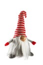 Handmade troll figure christmas decoration isolated on white