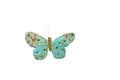 Handmade turquoise butterfly Royalty Free Stock Photo