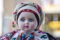Handmade ukrainian doll ancient culture folk crafts tradition of Ukraine. Closeup