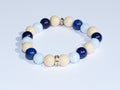 Handmade unique bracelet from lapis lazuli and calcedon mineral