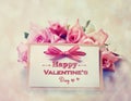 Handmade Valentines Day card with roses Royalty Free Stock Photo