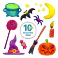 Handmade vector Plasticine set for Halloween