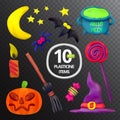 Handmade vector Plasticine set for Halloween